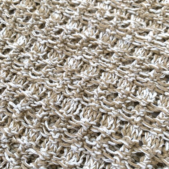 Jeffrey Rogers Crochet Knit Beige Crop Top  Coastal Grandma Cowgirl Cottagecore - Picture 4 of 11